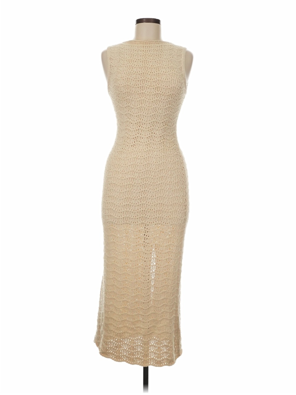 Dissh Giselle Buttermilk Sleeveless Cream Crochet Knit Maxi Dress - Picture 5 of 8